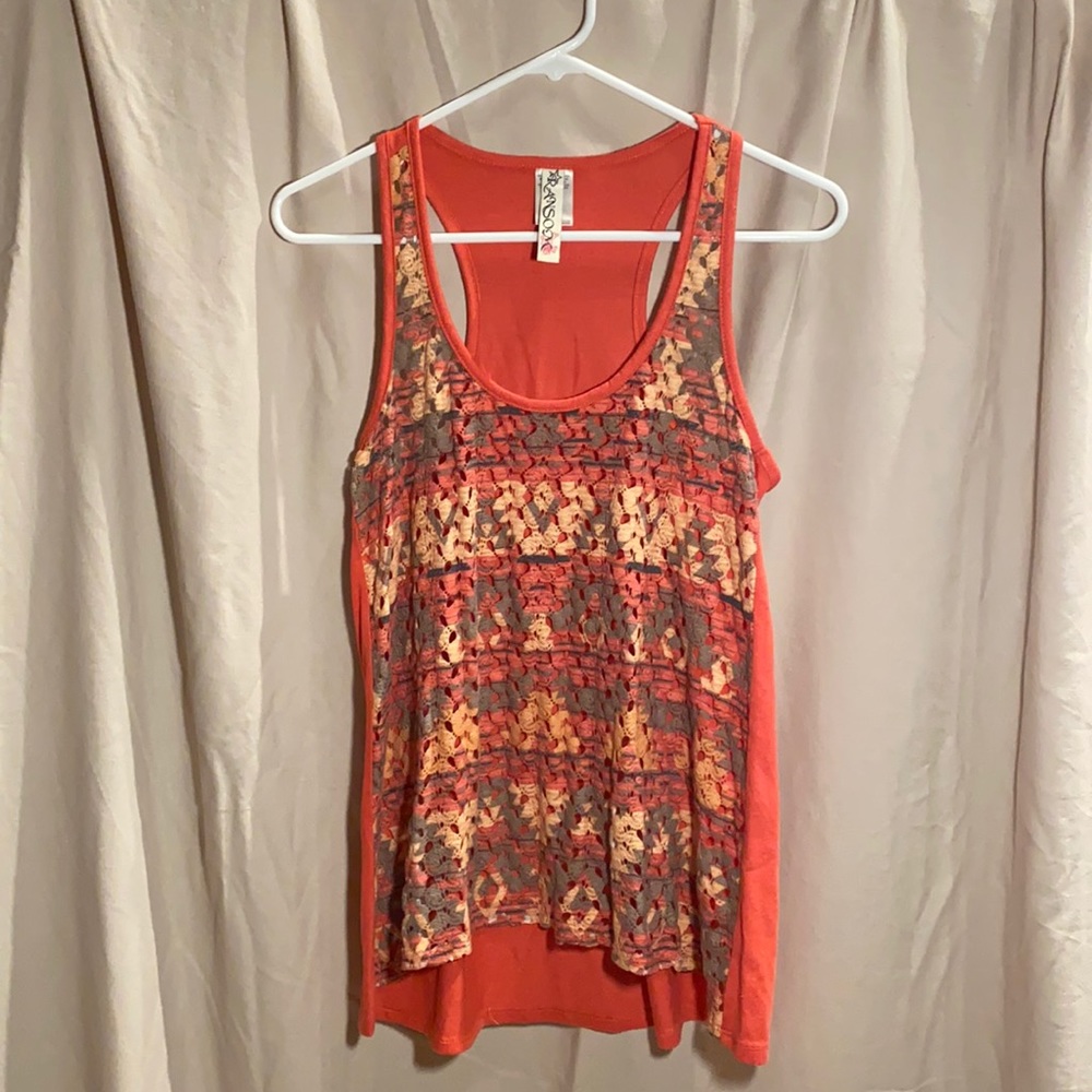 Ransom netted/knit tank top